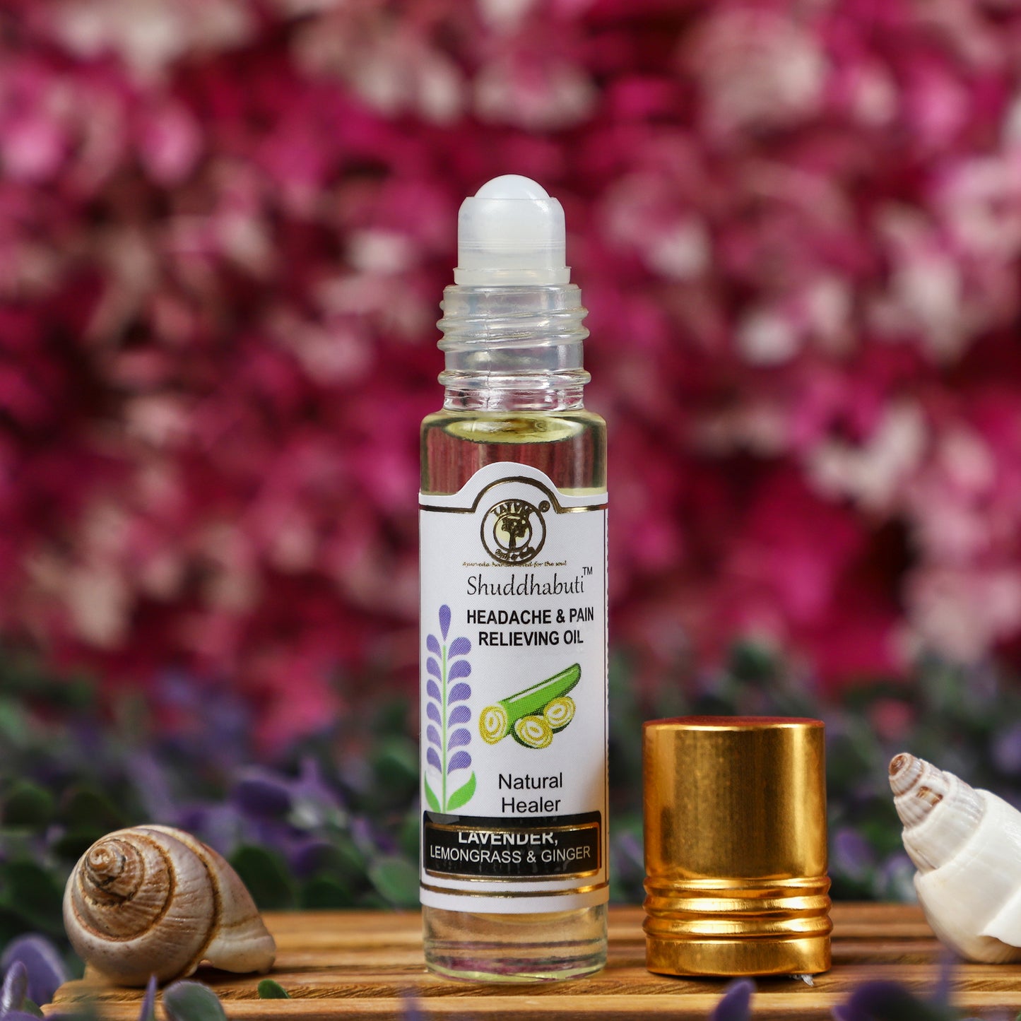 Shuddhabuti Lavender, Lemongrass & Ginger - Headache & Pain Relieving Oil - 10 ML