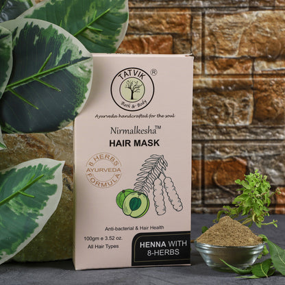 Nirmalkesha Henna with 8 Herbs - Hair Mask - 100 Gm