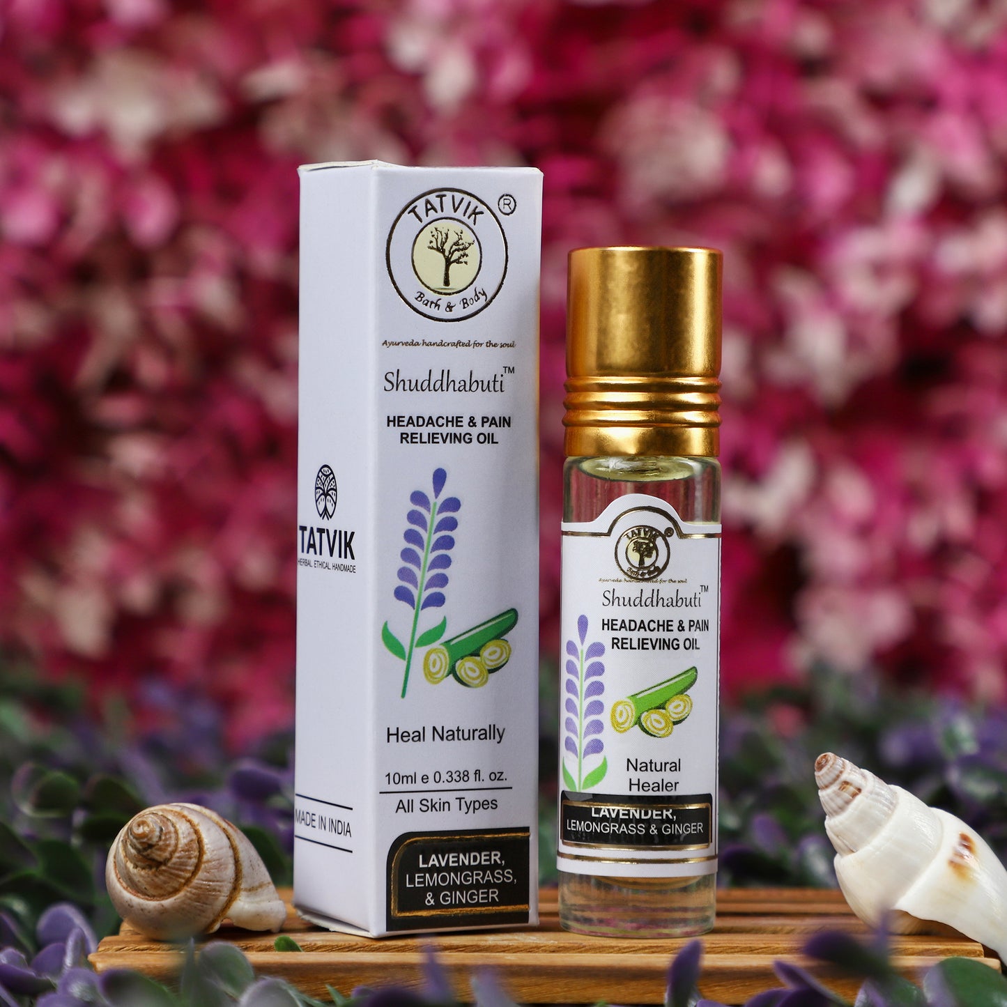 Shuddhabuti Lavender, Lemongrass & Ginger - Headache & Pain Relieving Oil