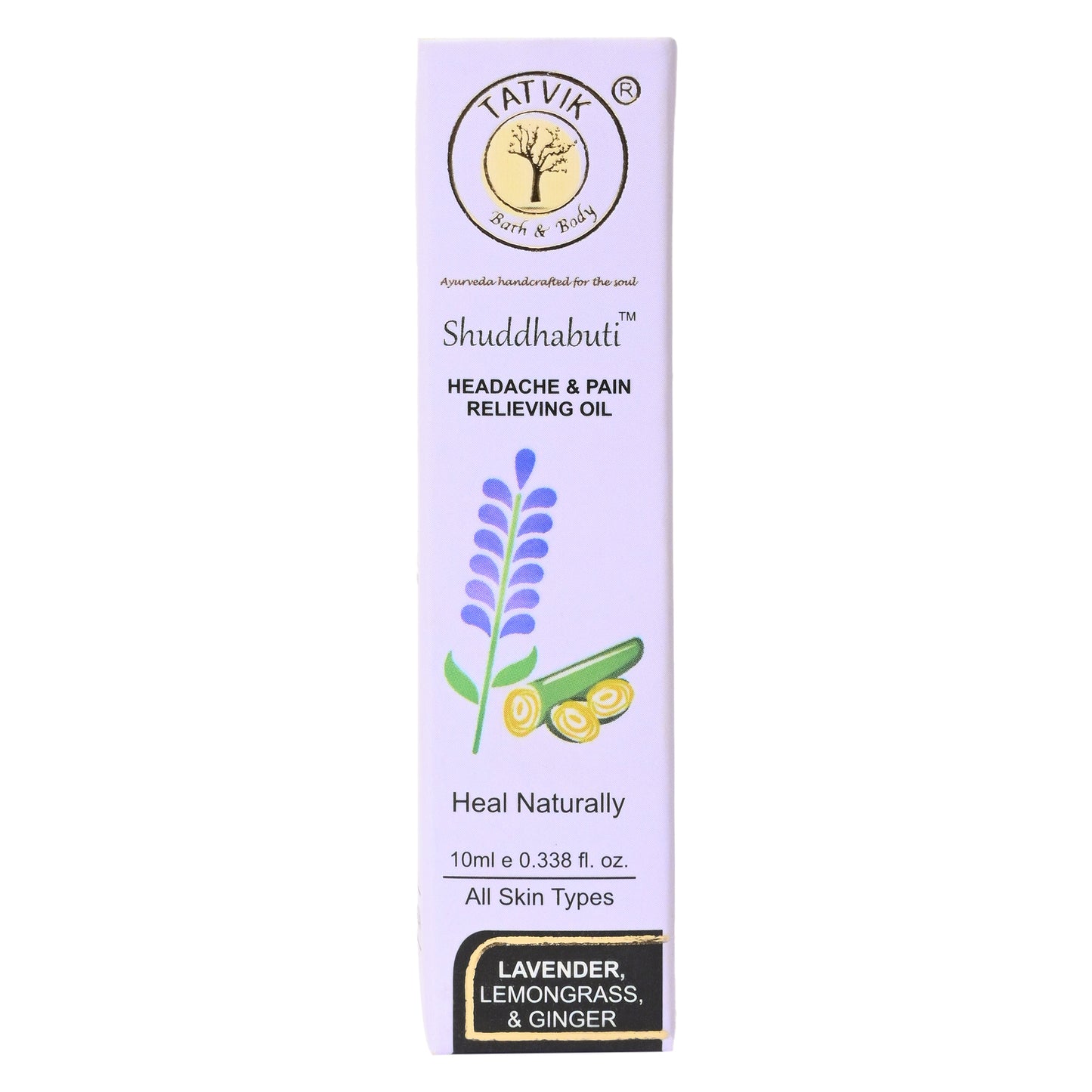 Shuddhabuti Lavender, Lemongrass & Ginger - Headache & Pain Relieving Oil - 10 ML