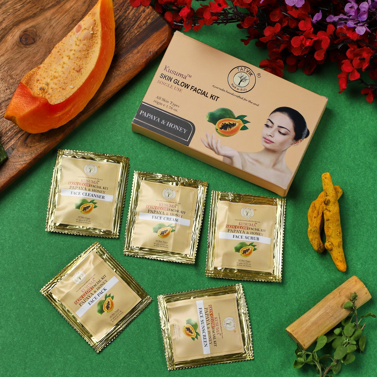Kusuma Papaya & Honey Skin Glow - Facial Kit