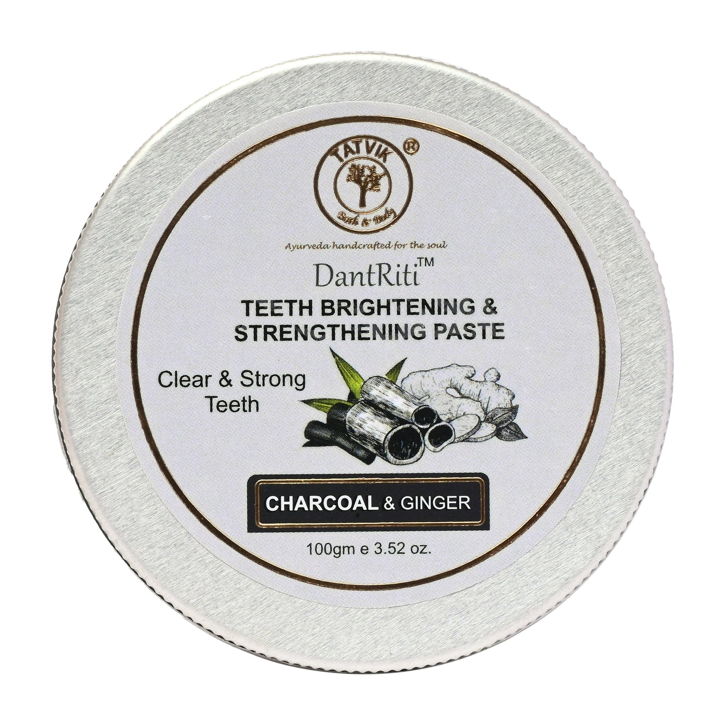 Dantriti Charcoal & Ginger - Teeth Brightening & Strengthening Paste - 100 Gm